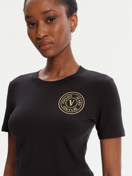 Versace Jeans Couture Versace Jeans Couture Tričko 79HAHT01 CJ03T Čierna Regular Fit