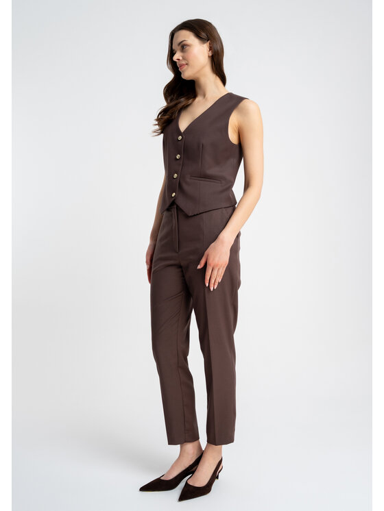 CLICK CLICK Γιλέκο 71-0053 Καφέ Regular Fit