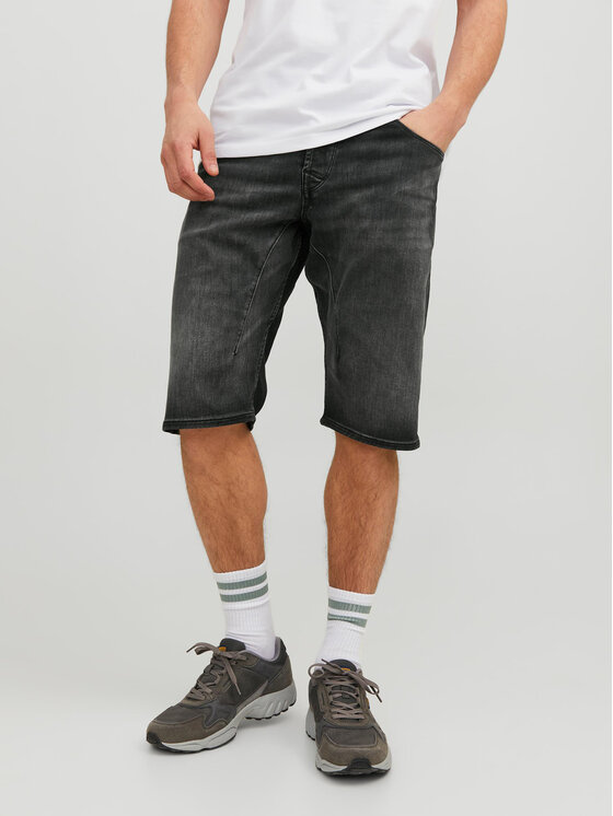 Jack&Jones Pantaloni scurți de blugi Scale 12223991 Negru Regular Fit
