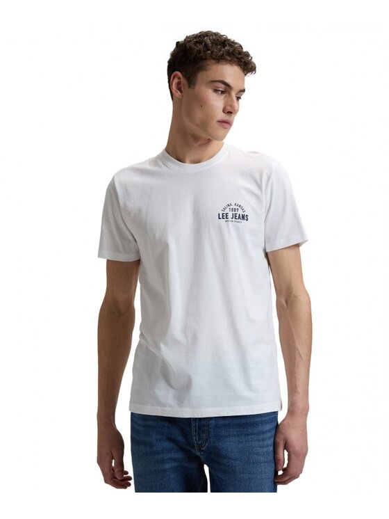 Lee Lee T-shirt SMALL LOGO TEE Bianco Regular Fit