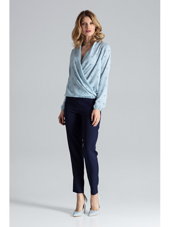 FIGL FIGL Bluzka M371 Niebieski Regular Fit