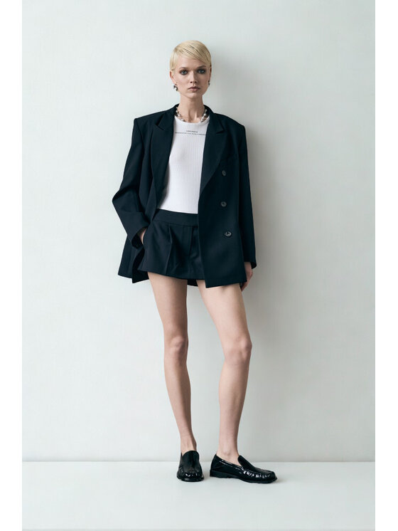 Laretaggio Laretaggio Marynarka Pannori double breasted wool blazer Granatowy Oversize