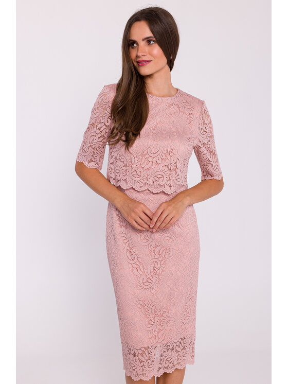 Stylove Stylove Sukienka koszulowa S379 Różowy Ladies Fit