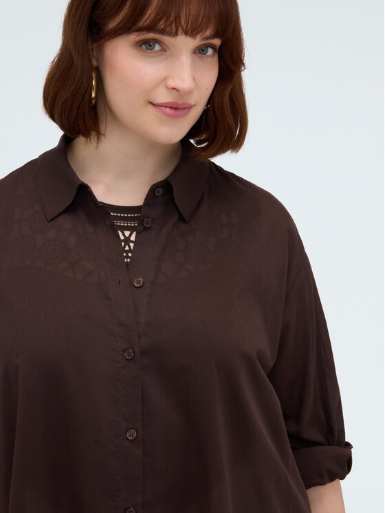 Fiorella Rubino Fiorella Rubino Camicia 5054L000179N022 Marrone Over Fit