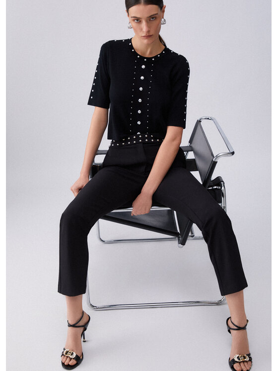Liu Jo Liu Jo Spodnie materiałowe WA6106T252722222 Czarny Slim Fit