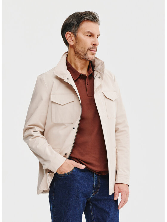 Pako Lorente Pako Lorente Kurtka przejściowa P25SF-5X-001 Beżowy Classic Fit