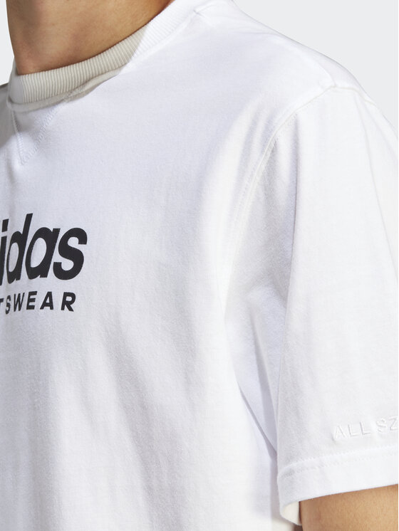 adidas Tshirt All SZN Graphic TShirt IC9821 Blanc Loose Fit • Modivo.fr
