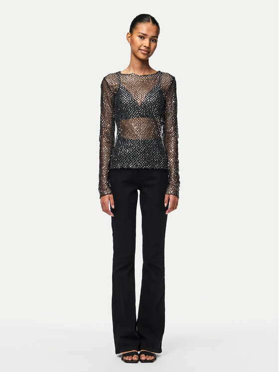 Pieces Pieces Majica Rissi 17153282 Srebrna Regular Fit