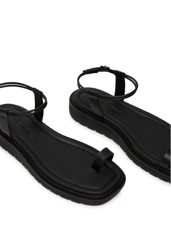 Calvin Klein Jeans Calvin Klein Jeans Sandały Rope Toe Post Sandal Lth Mg YW0YW01893 Czarny