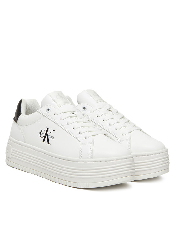 Calvin Klein Jeans Calvin Klein Jeans Sportcipők Bold Flatf Low Lace Lth YW0YW01878 Fehér