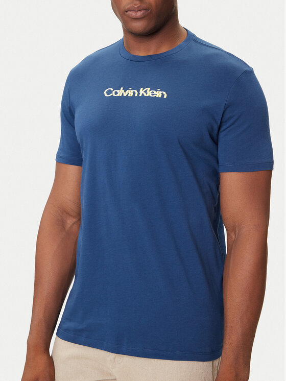 Calvin Klein Jeans Calvin Klein Jeans T-Shirt Glitched Logo LV04RC858G Niebieski Regular Fit