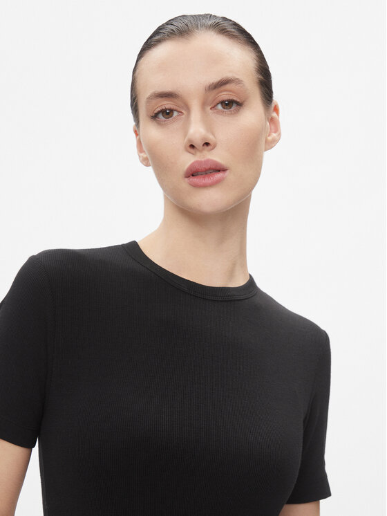 Calvin Klein Calvin Klein Tričko Modal Rib Ss Tee K20K206404 Čierna Slim Fit