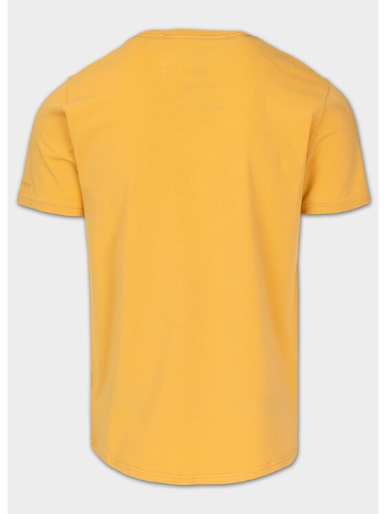 PITBULL PITBULL T-Shirt Koszulka męska Slim Fit SAN DIEGO CA SMALL LOGO S Żółty Regular Fit