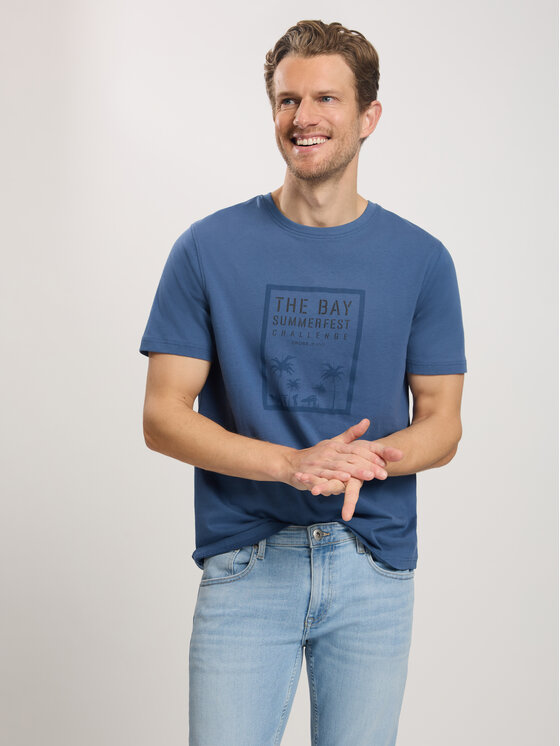 Cross Jeans Cross Jeans T-Shirt 16090-005 Niebieski Regular Fit