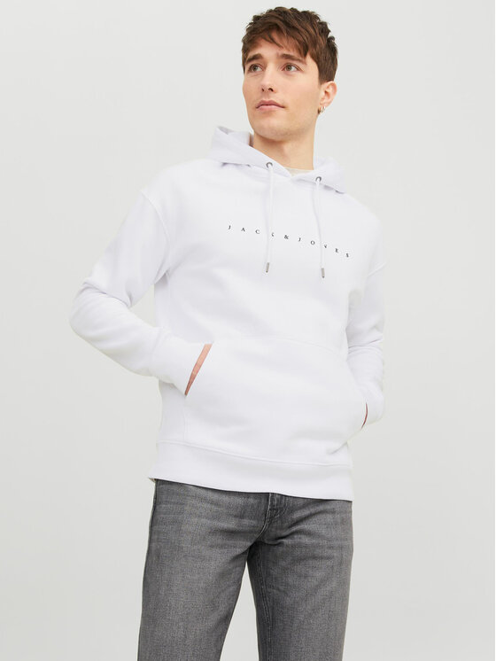 Jack&Jones Džemperis ar kapuci 12233972 Balts Relaxed Fit