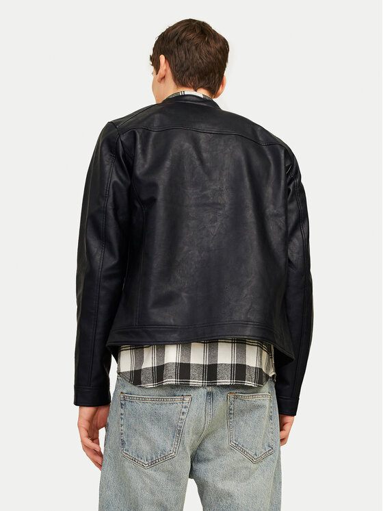 Jack & Jones Jack & Jones Bunda z imitácie kože Dylan 12261195 Čierna Slim Fit
