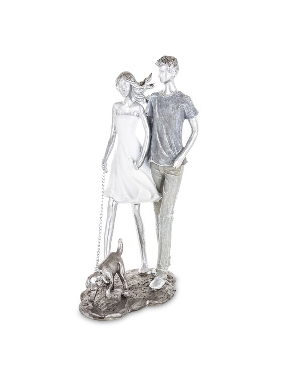 MIAhome MIAhome Figurka PARA - spacer z psem Kolorowy
