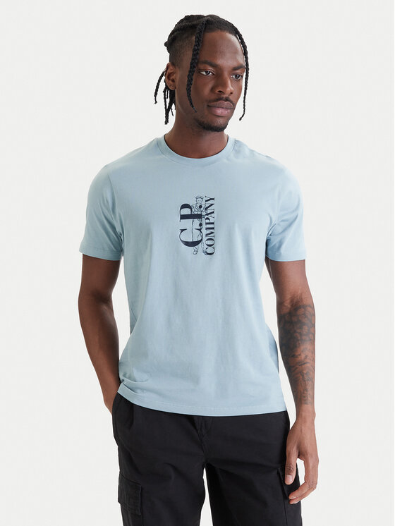 C.P. Company C.P. Company Тишърт 20CMTS084A005100W Светлосиньо Regular Fit