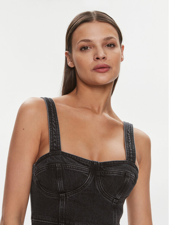 Tommy Jeans Tommy Jeans Rochie de blugi DW0DW17698 Negru Slim Fit