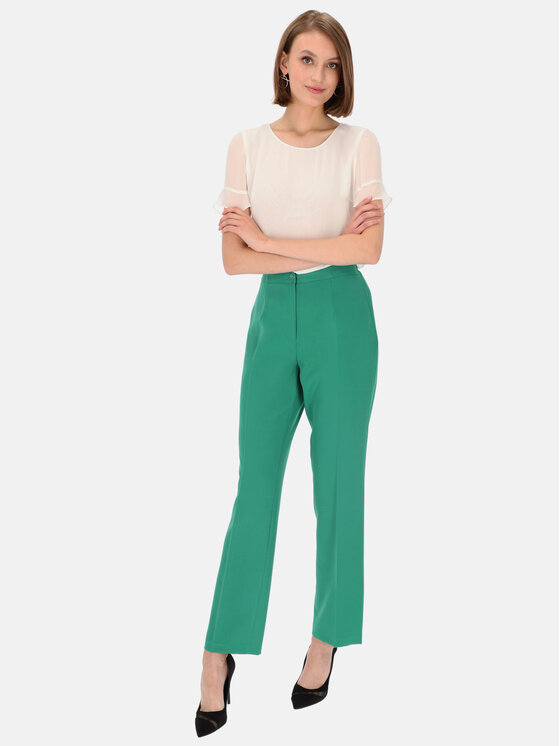 Potis & Verso Potis & Verso Spodnie damskie Gustawa Zielony Slim Fit