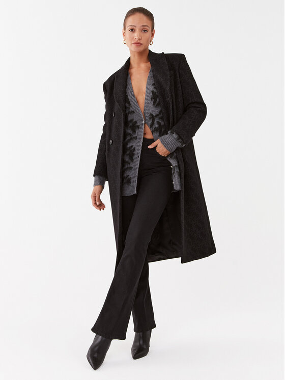 PINKO Pinko Vlněný kabát Emule 101874 Y82W Černá Regular Fit