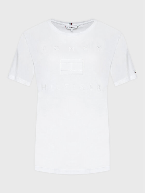 Tommy Hilfiger Tommy Hilfiger T-shirt Metallic WW0WW33522 Bianco Regular Fit