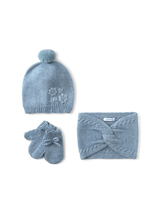 Mayoral Mayoral Set Mütze, Loop-Schal und Handschuhe 10019 Blau