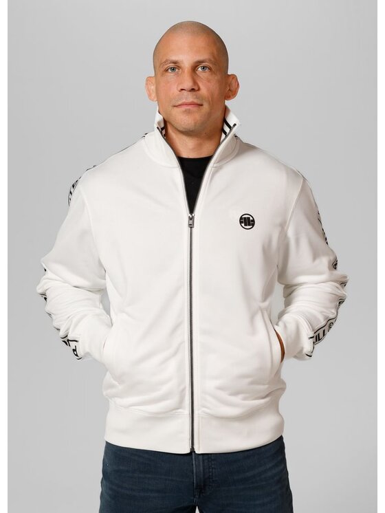 PITBULL PITBULL Bluza Bluza męska rozpinana Oldschool Tape Logo XL Biały Regular Fit