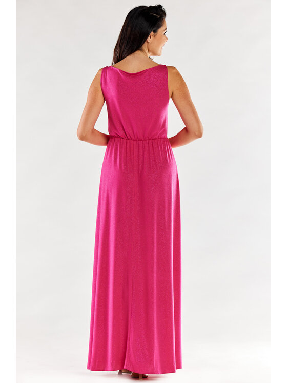 Awama Awama Večerní šaty A553 Fialová Basic Fit