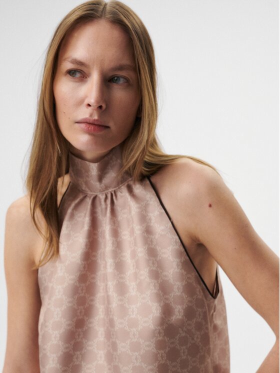 MARI PRETI MARI PRETI Top MONOGRAM M Béžová Regular Fit