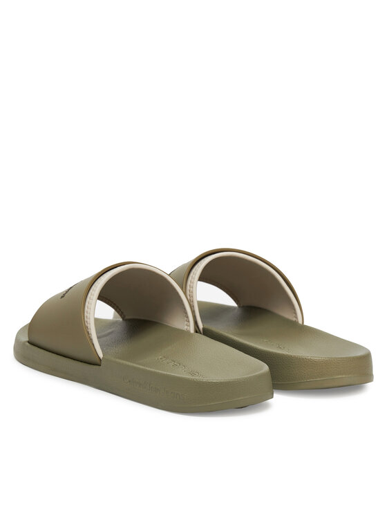 Calvin Klein Jeans Calvin Klein Jeans Natikače Slide Rubber Neoprene Monologo YM0YM00361 Kaki