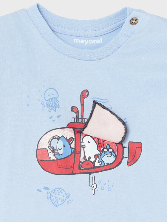 Mayoral Mayoral T-Shirt 1029 Błękitny Regular Fit