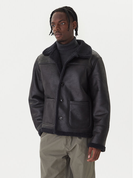 Jack & Jones Jack & Jones Geacă din imitație de piele Cambridge 12282946 Negru Regular Fit