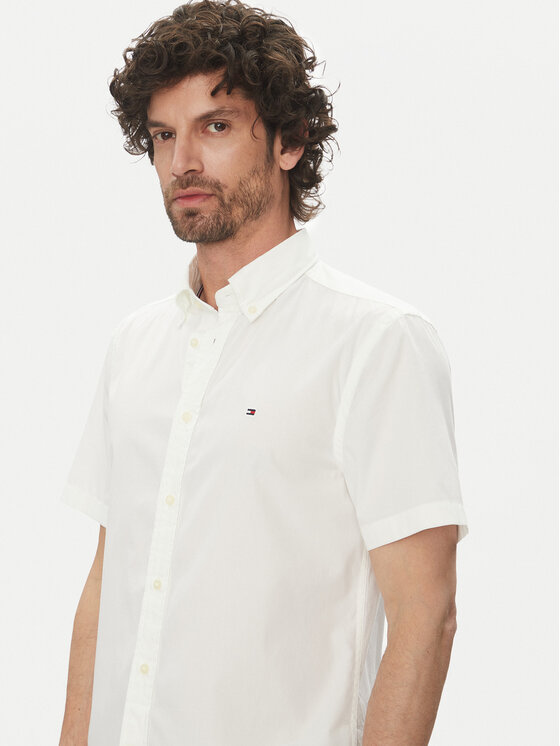 Tommy Hilfiger Tommy Hilfiger Cămașă MW0MW37584 Alb Regular Fit