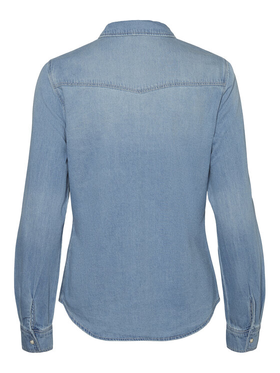 Vero Moda Vero Moda džínová košile Maria 10277523 Světle modrá Slim Fit