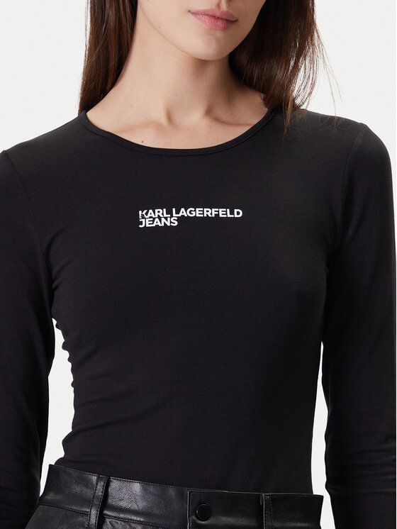 Karl Lagerfeld Jeans Karl Lagerfeld Jeans Боді A4W17017 Чорний Slim Fit