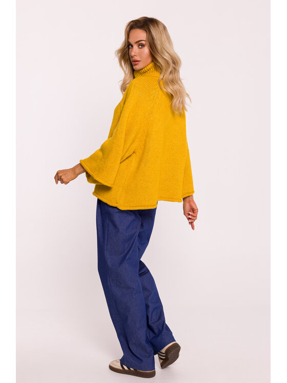Made of Emotion Made of Emotion Sweter M822 Żółty Baggy Fit