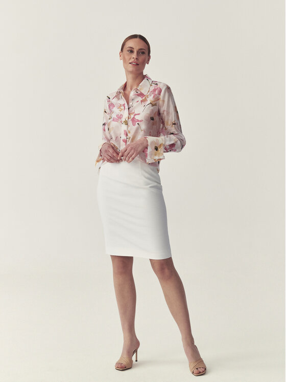 TATUUM TATUUM Spódnica midi MONITA 1 Biały Flare Fit
