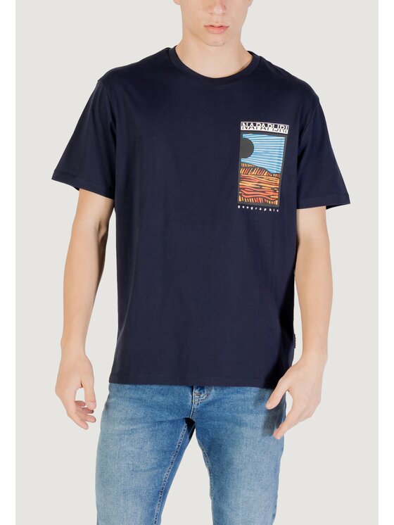 Napapijri Napapijri T-Shirt S-VALDOR SS Μπλε Casual Fit