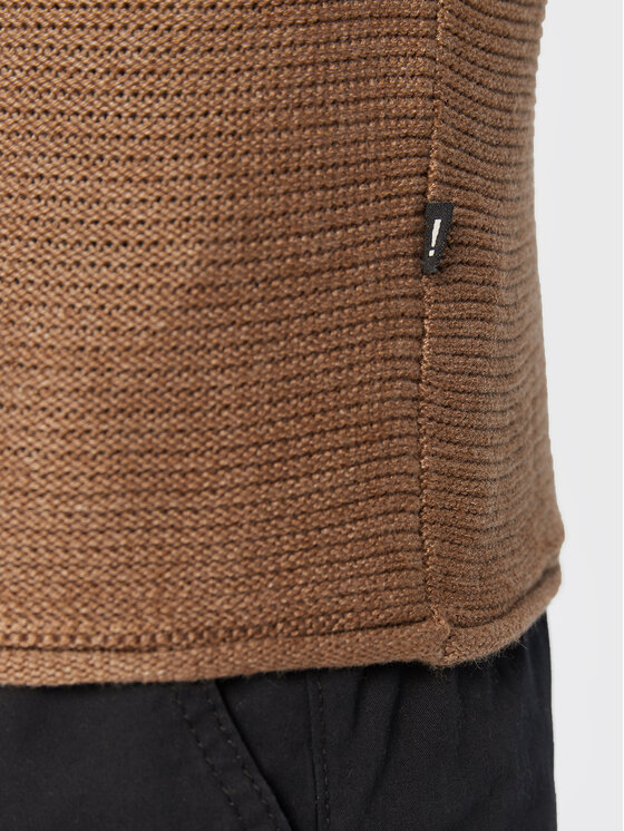 Solid Solid Sweter 21104152 Brązowy Regular Fit