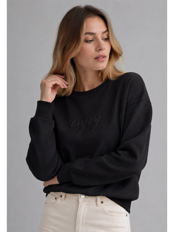 Volcano Volcano Bluza B-HARRISSA Czarny Regular Fit