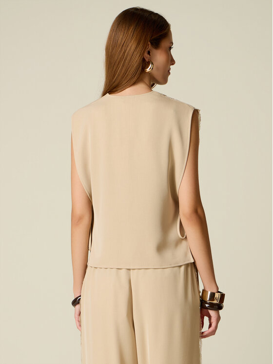 Oltre Oltre Marynarka L004J000011N002 Kremowy Regular Fit