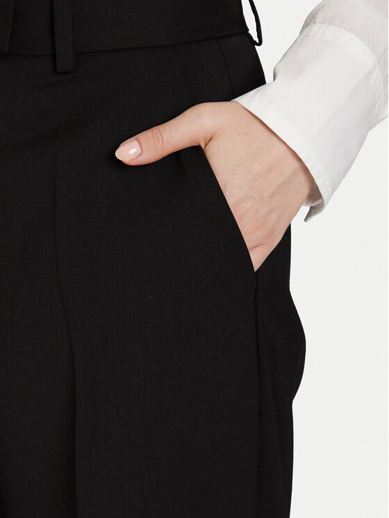 Tommy Hilfiger Tommy Hilfiger Pantaloni di tessuto Timeless WW0WW48362 Nero Straight Fit