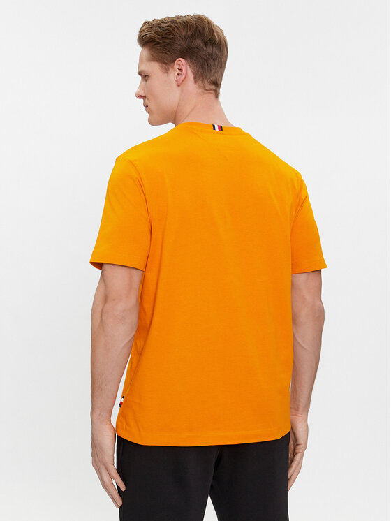 Tommy Hilfiger Tommy Hilfiger T-Shirt MW0MW34391 Pomarańczowy Regular Fit