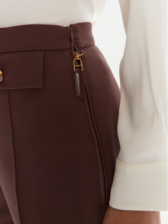 Elisabetta Franchi Elisabetta Franchi Hlače iz tkanine PA-121-56E2-V380 Rjava Regular Fit