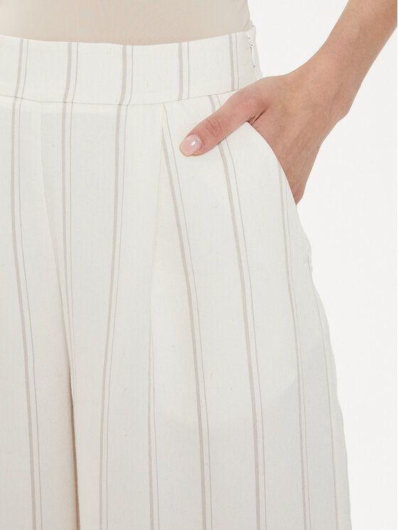Tamaris Apparel Tamaris Apparel Spodnie materiałowe Carrara TAW0533 Écru Wide Leg