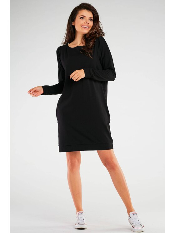 Infinite You Infinite You Sukienka dzianinowa M257 Czarny Basic Fit