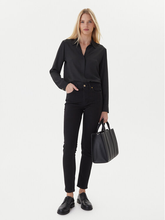 Tommy Hilfiger Tommy Hilfiger Marškiniai WW0WW46597 Juoda Regular Fit