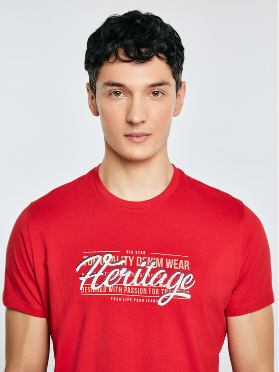 BIG STAR BIG STAR T-Shirt KEREN Czerwony Basic Fit