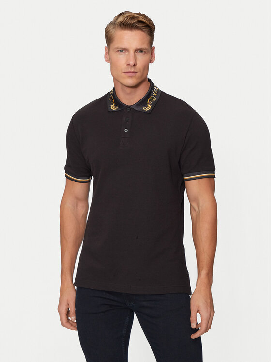 Versace Jeans Couture Polokošeľa 77GAGT06 Čierna Regular Fit
